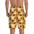 thumbnail image 3 of Naloa Happy Halloween Men's Short Pajama Pants, Lounge Comfort Shorts with Elasticized Waistband and Side Pockets - Small, 3 of 9