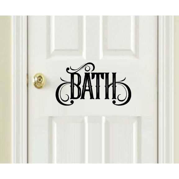 Door Signs: Choose from Kitchen ~ Bath ~ Laundry or all three: Wall or Door Decal (Bath)