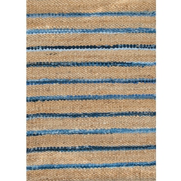 A&B Home Large Stripe Shuttle Weave Durrie with Hamming 32 x 48