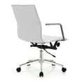 thumbnail image 6 of 2xhome Set of 2 Mid Century Office Swivel Task Chair With Arms Wheels Modern White Desk Chair Ergonomic Mid back PU Leather Arm Rest Adjustable Height, 6 of 10
