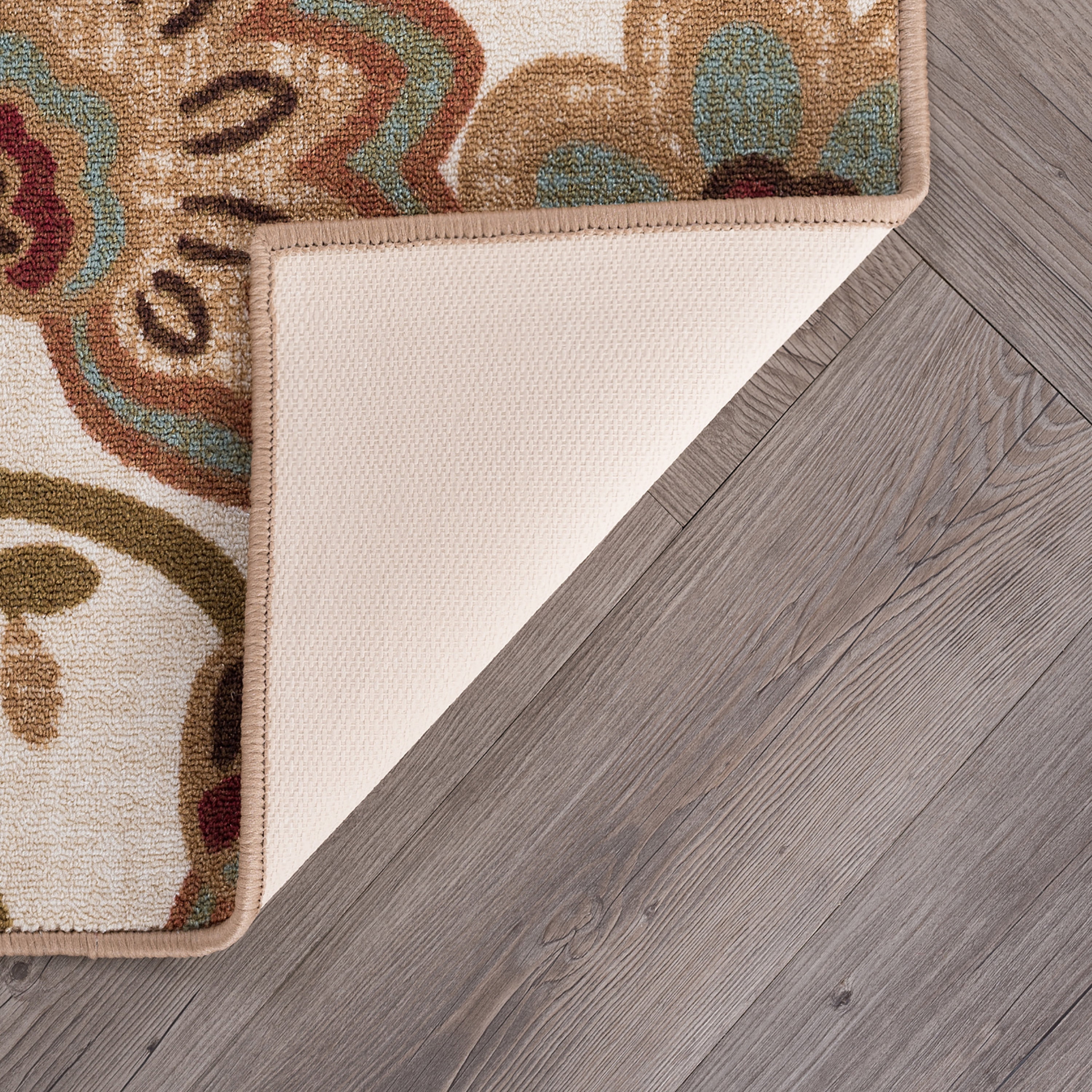 Transitional Area Rug (3-Piece Rug Set: (5' x 7', 20'' x 60'', 20'' x 32'')) Floral Cream, Beige Indoor Set Easy to Clean