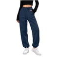 thumbnail image 4 of GigrtiJin Women's Fall Winter Sweatpants Baggy Casual Cuffed Sweatpants Elastic High Waisted Joggers Pants with Pockets, 4 of 5