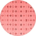 thumbnail image 1 of Ahgly Company Machine Washable Indoor Round Solid Red Modern Area Rugs, 3' Round, 1 of 4