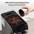 thumbnail image 2 of SIMZLIFE 2-Cup Automatic Espresso Machine, 15 Grind Settings, 20 Bar Pressure, Milk Frother, Silver, 2 of 9
