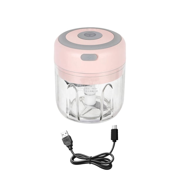 Bearachild Triturador de ajos eléctrico portátil de 3,7 V con carga USB, rebanador de acero inoxidable, picador, casa interior, cocina, pimienta, Cocina y Comedor Rosado Bearachild HA059907-03B