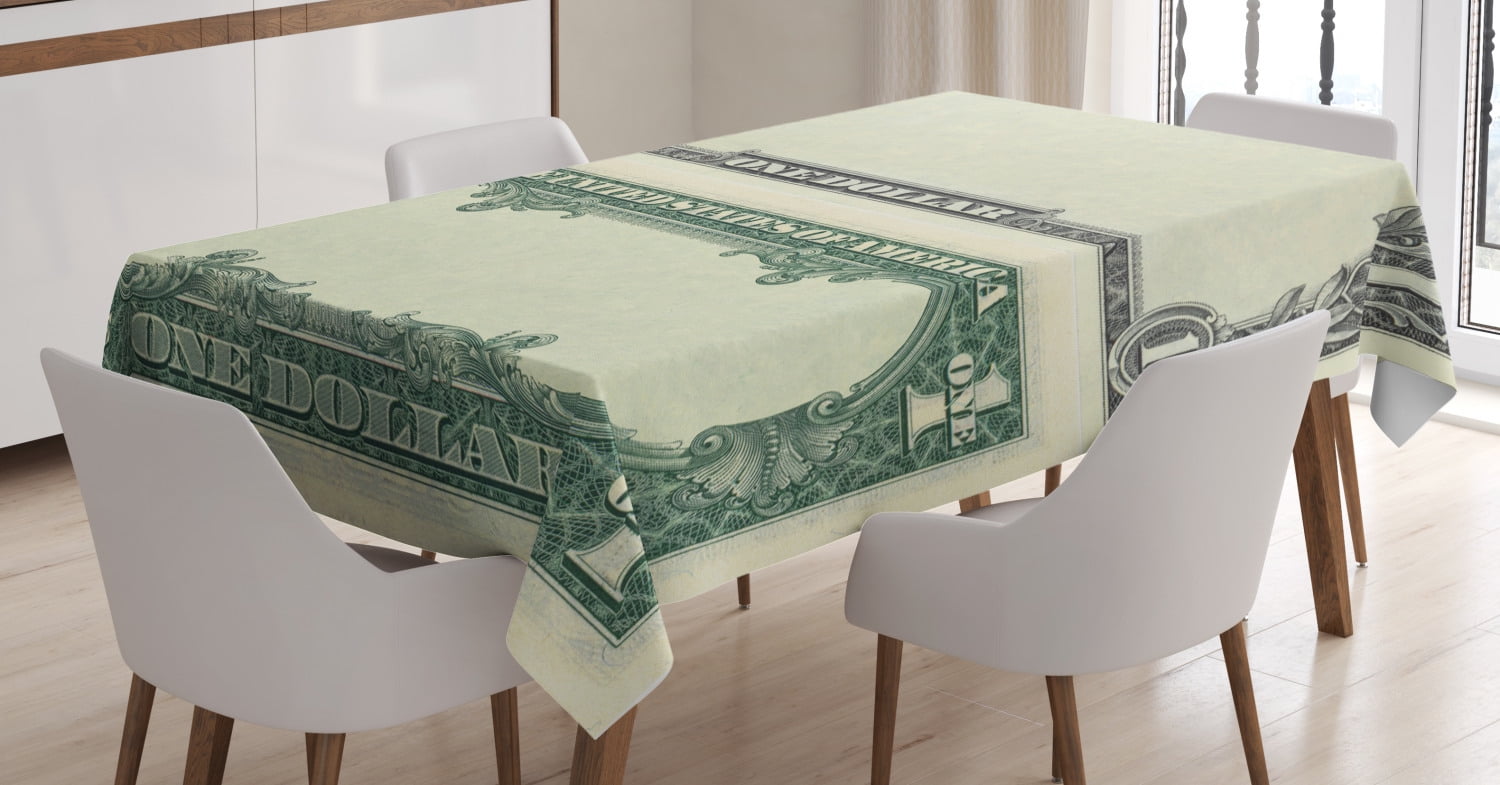 Money Tablecloth, One Dollar Bill Buck Design American Federal Reserve