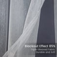 thumbnail image 6 of CJC Gray Blackout Curtains with Sheer Voile Overlay, Grommet Top Thermal Insulated Curtains, 2 Panels, 52"x84", 6 of 9
