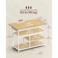 thumbnail image 2 of Kitchen Island with Drop Leaf, Kitchen Workbench with Extendable Worktop, Kitchen Cart, Pegboard, Power Strip, Adjustable Shelf, Golden Oak and Cloud White, 2 of 6