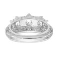 thumbnail image 5 of Solid 14K White Gold Three Stone Diamond Engagement Ring with CZ Cubic Zirconia Size 9, 5 of 8
