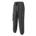 thumbnail image 3 of QATAINLAV Mens Cargo Joggers Pants Casual Twill Chino Hiking Pants Outdoor Elastic Drawstring Sweatpants Solid Color Cinch Bottom Lounge Pants Deal of the Day Gray L, 3 of 9