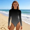 thumbnail image 6 of FSYBOA Girls One-piece Swimsuits, Vacation Casual Summer Long Sleeve Kids Bathing Suits&nbsp; Black Size 9-10T, 6 of 6