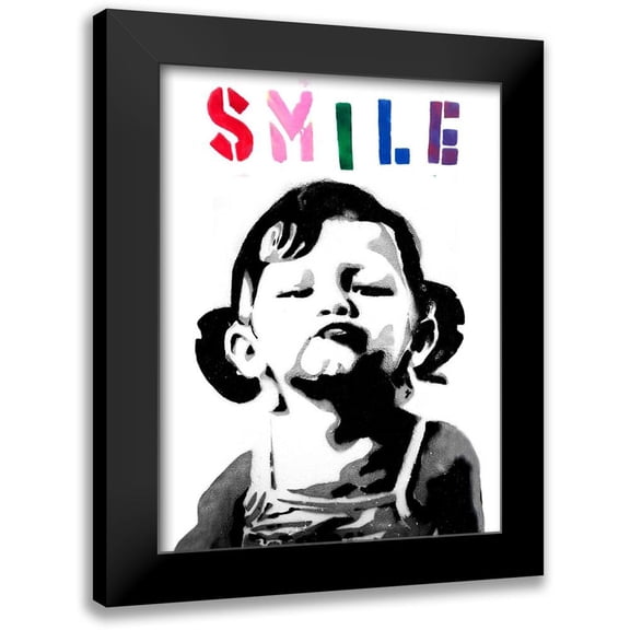 Anonymous (attributed to Banksy) 12x14 Black Modern Framed Museum Art Print Titled - Borough of Hounslow