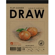 FLIP COVER Sketch Pad : Multi Media DRAWING Pad for Pencil, Ink, Marker, Charcoal and Watercolor Paints. (8.5" x 11")