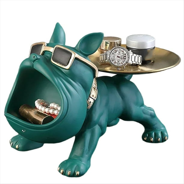 Estatua de Resina de Bulldog Francés, Bandeja para Dulces, , Cuenco, Estatuas para Escritorio de Oficina, Decoración del Hogar, Figuras .