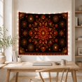 thumbnail image 5 of Intricate Layered Mandala on Deep Black Background, Mystical Boho for Boho Decor Lovers, Ornate Symmetrical Wall Art, Birthday Gift Tapestry Wall Hanging for Bedroom and Living Room, 5 of 7