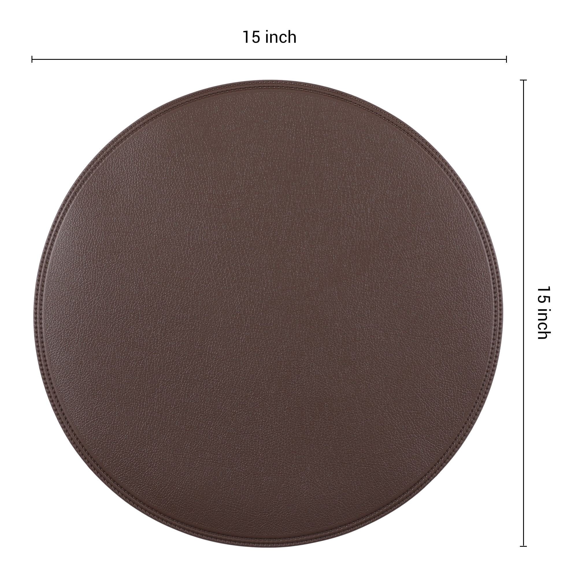 Unique Bargains Set of 6 Faux Leather Placemats Coffee