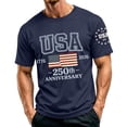 thumbnail image 6 of Homeyce American Flag Shirt for Men Us 250th Anniversary 4th Of July Shirts Short Sleeve American Flag Shirt Crew Neck Independence Day Patriotic Shirts,Blue 5XL, 6 of 6