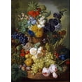 thumbnail image 2 of Van Os, Jan 11x14 Black Ornate Wood Framed with Double Matting Museum Art Print Titled - A Still Life of Flowers and Fruit, 2 of 4
