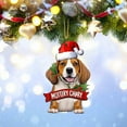 thumbnail image 1 of Decoraciones para árboles de Navidad - adornos acrílicos para gatos con cuerda colgante, diseño colorido de perro plano para decoración de fiestas navideñas en interior/exterior, 1 of 3