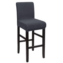 Unique Bargains Polyester Stretch Bar Stool Covers Elastic Band Mid Back Chair Slipcover Slategray 1 Pc