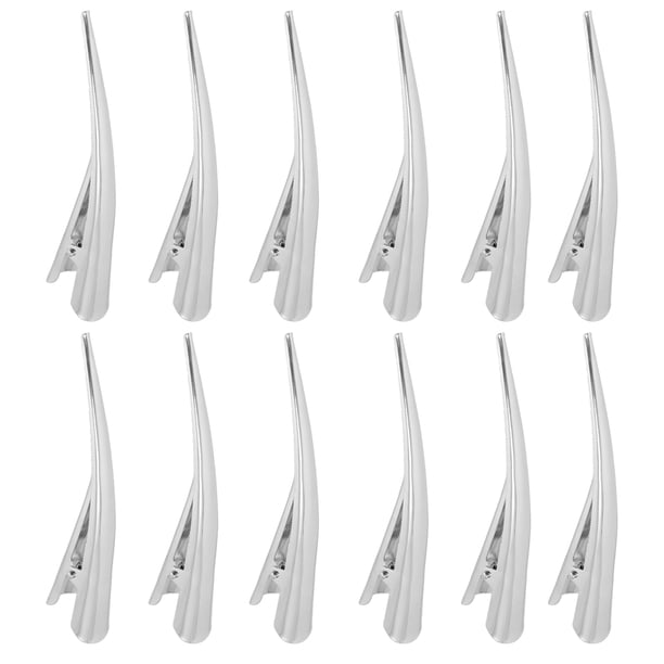 12 pinzas grandes de cocodrilo para el pelo de mujer, tanto para cabello grueso como fino (plateadas)