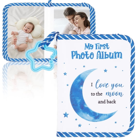 Threns Baby Photo Album,17 Photos My First Family Album Book with Soft Cloth Cover and Hook for Baby Shower Memory Birthday Gifts,4 x 6 Inch