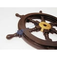 thumbnail image 4 of "Nagina International 16"" Nautical Black Ship Wheel With Brass Hub - Pirate   Home Decor", 4 of 5