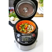 Tiger Microcomputer Controlled Rice Cooker and Warmer (Stainless Steel/Black)