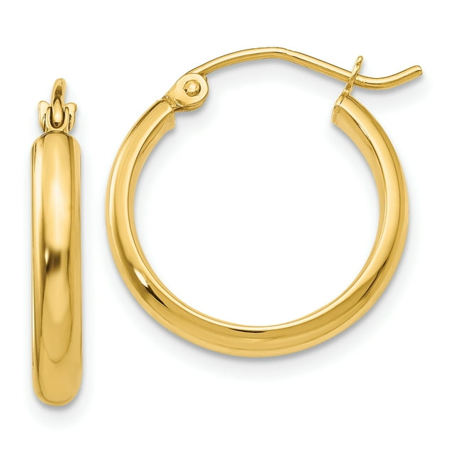 Boucles d'Oreilles Rondes en Or Jaune 14 Carats
