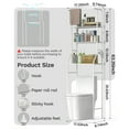 thumbnail image 6 of Riousery Over the Toilet Storage Rack, 3 Tier Bathroom Shelf with Hanging Rod, Freestanding Space Saver, White, 6 of 7