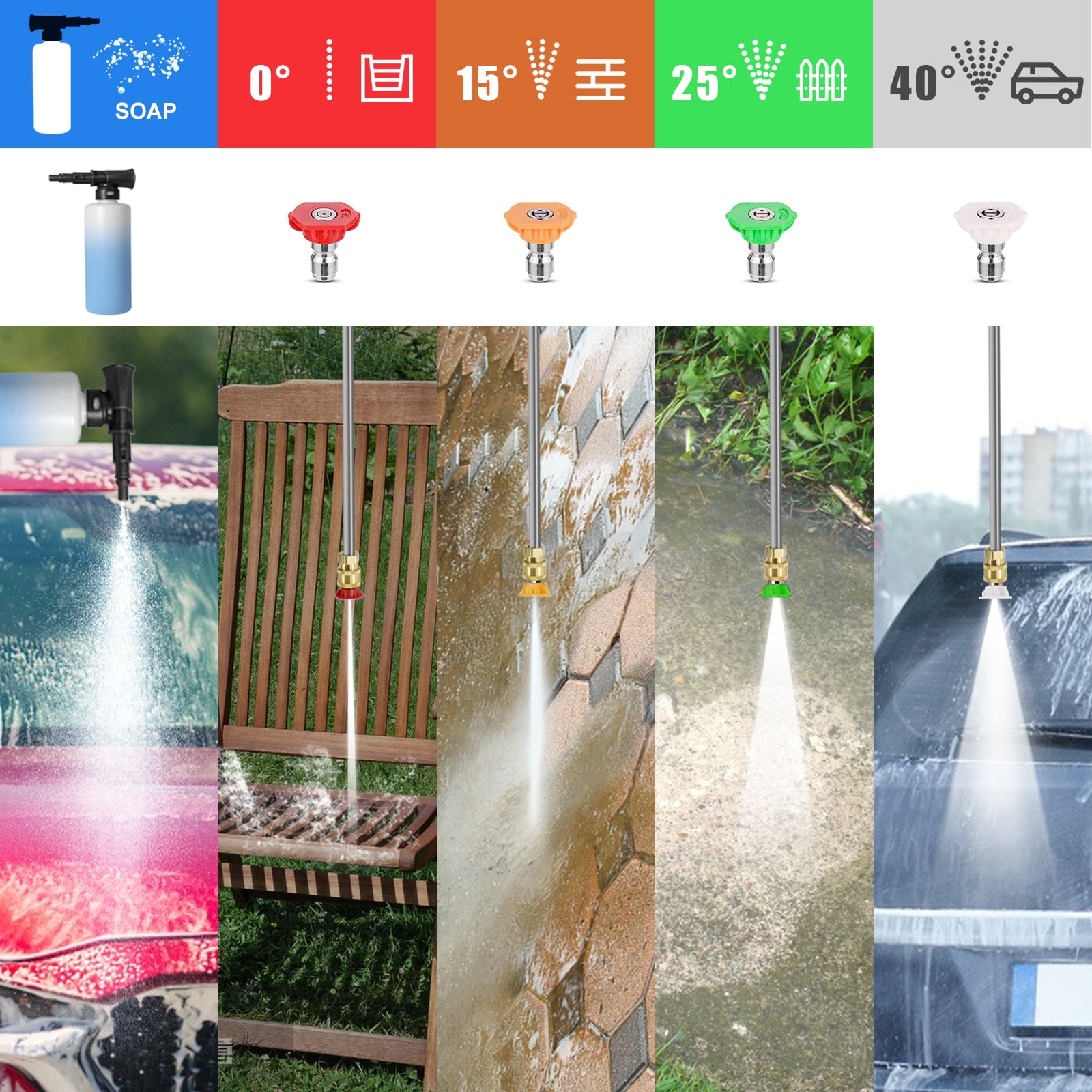 Electric Pressure Washer 5000PSI-Max 3.6GPM Power Washer Touch Screen Adjustable Pressure,4 Nozzles and 500ml Foam Cannon Power Washer Cleaning for Patio