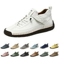 thumbnail image 4 of XIMIN Women's Mens Casual Leather Handmade Shoes Fashion Sneakers Non Slip Ankle Loafers Outdoor Walking Sneakers Fashion Handmade Casual Driving Shoes, 4 of 4