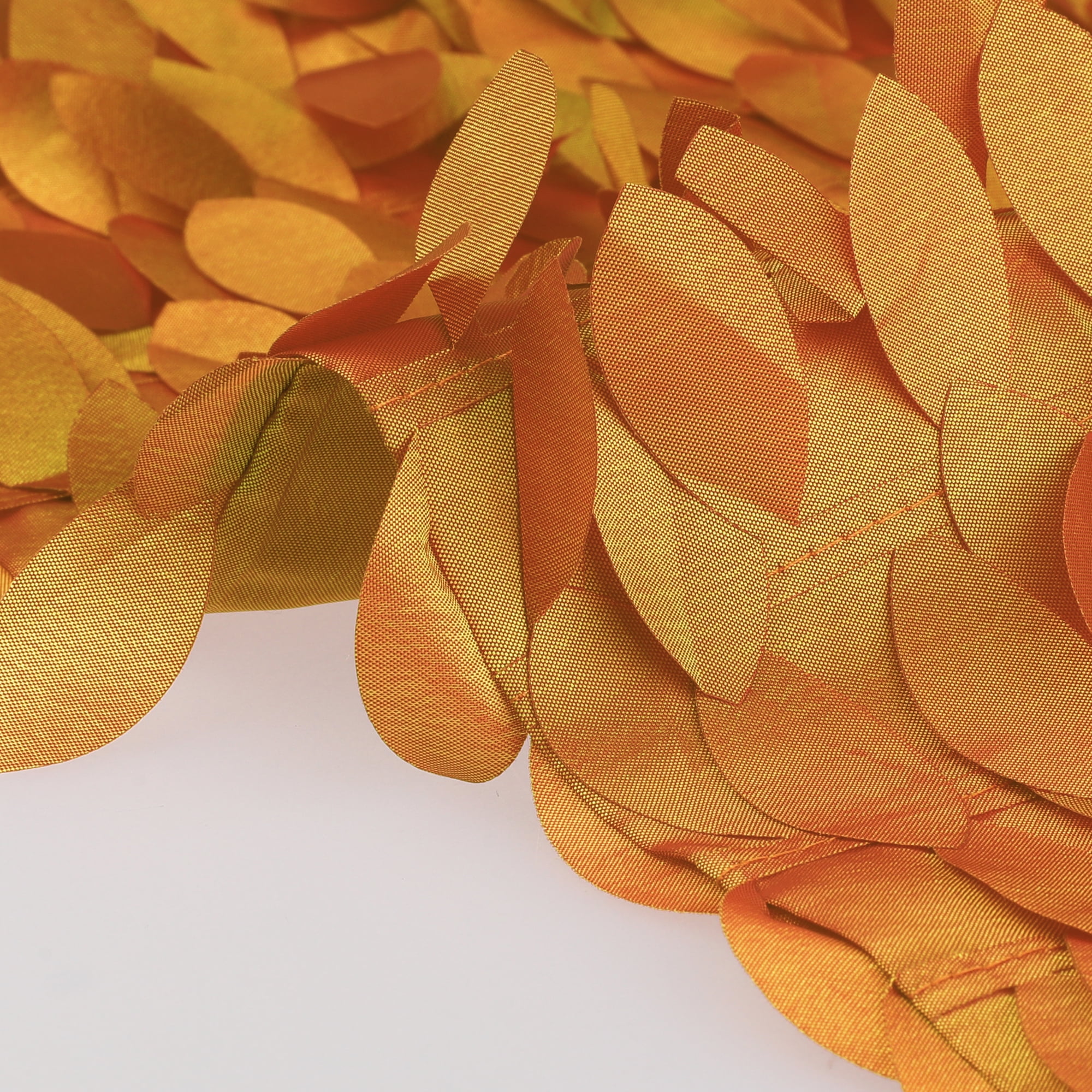Unique Bargains Sequins Leaf 3D Throw Pillow Cover Pack of 4 Solid Color Cushion Covers Orange/Gold 18" x 18"