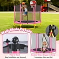 thumbnail image 5 of 5.5FT Kids Trampoline with Basketball Hoop, SEGMART Upgraded Indoor Toddler Trampoline with Enclosure for Kids, Outdoor Round Small Trampoline with Basketball, Gift for Boys Girls, 5 of 6