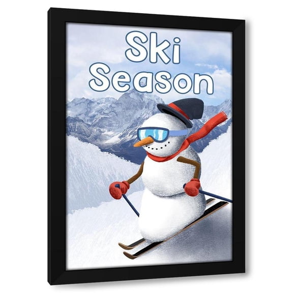 Marcus Prime 11x14 Black Modern Wood Framed Wall Art Titled - Ski Season