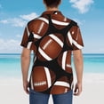 thumbnail image 4 of Fotbe Brown Football On Black Camisa Hawaiana para Hombre Unisex – Camisa Casual de Verano con Botones de Manga Corta de Algodón y Lino,XX-Large, 4 of 7