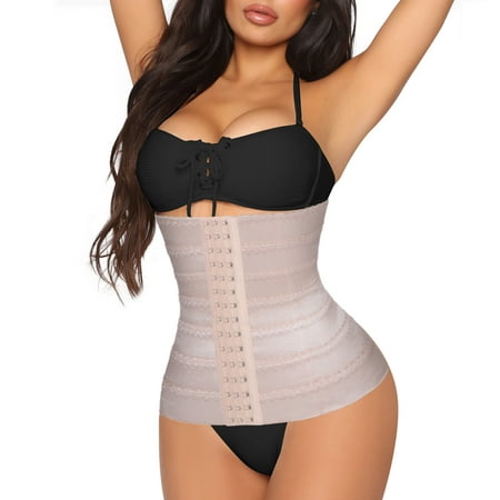 

Eleady Waist Trainer for Women Shapewear Tummy Control Waist Cincher Body Shaper Workout Girdles Slim Belly Band(Beige Small)