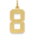 thumbnail image 3 of 14k Yellow Gold Large Brushed Diamond-cut Number 8 Charm - 20.3mm, 3 of 6