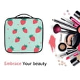 thumbnail image 6 of FORMRS Travel Makeup Bag Large Capacity Train Case Cosmetic Organizer with Adjustable Dividers, Green Strawberry, 6 of 8
