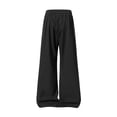 thumbnail image 4 of QSXADF Men's Elastic Waist Drawstring Wide Leg Pants Wide Leg Athletic Mesh Pants Ice Silk Fabric with Drawstring for Gym Running Summer Men's Casual Trousers, 4 of 6