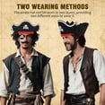thumbnail image 4 of Set de sombrero pirata Anxingo con parche en el ojo y barba para fiesta de Halloween, 4 of 4