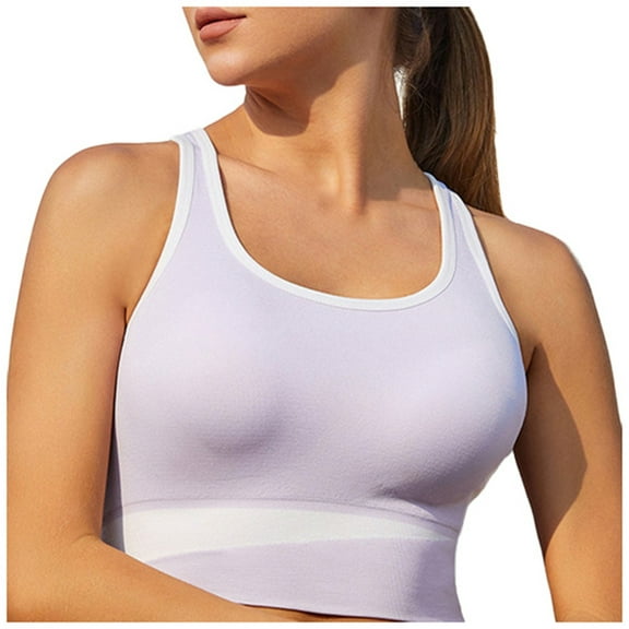 Everyday Bras for Women Sports Bra Top Teen Sports Bra Womens Fitness Clothes Female Workout Clothes Solid Sports Bra Women's Athletic Tops Womens Sports Bra Tops Long Lined Sports Bra Purple S