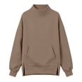 thumbnail image 3 of Basysin Sweatshirts For Women Side Slit Oversized Pullover Tops with Pocket | Long Sleeve Casual Sweatshirts Atheltic Workout Sweater Tops Fall Fashion, 3 of 5