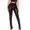 Black, variant on Women's Faux Leather Leggings Pants High Waisted Leather Tight Stacked Pants with Splits