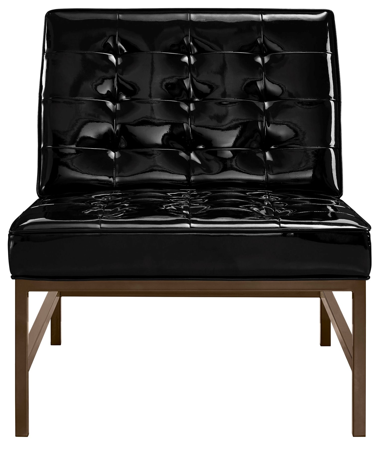 black patent leather chair