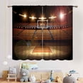 thumbnail image 3 of Basketball Curtains, Kids Sport Basketball Stadium Field Boys Teens Men Game Art Printed Blackout Window Drapes Treatments for Bedroom Living Room Nursery Fabric 2 Panels Set, 42"x54" Inch, 3 of 5