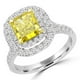 Majesty Diamonds MD170146-7.25 2.37 CTW Radieux Jaune Diamant Vintage Double Halo Bague de Fiançailles en Or Blanc 14 Carats - 7.25 – image 1 sur 1