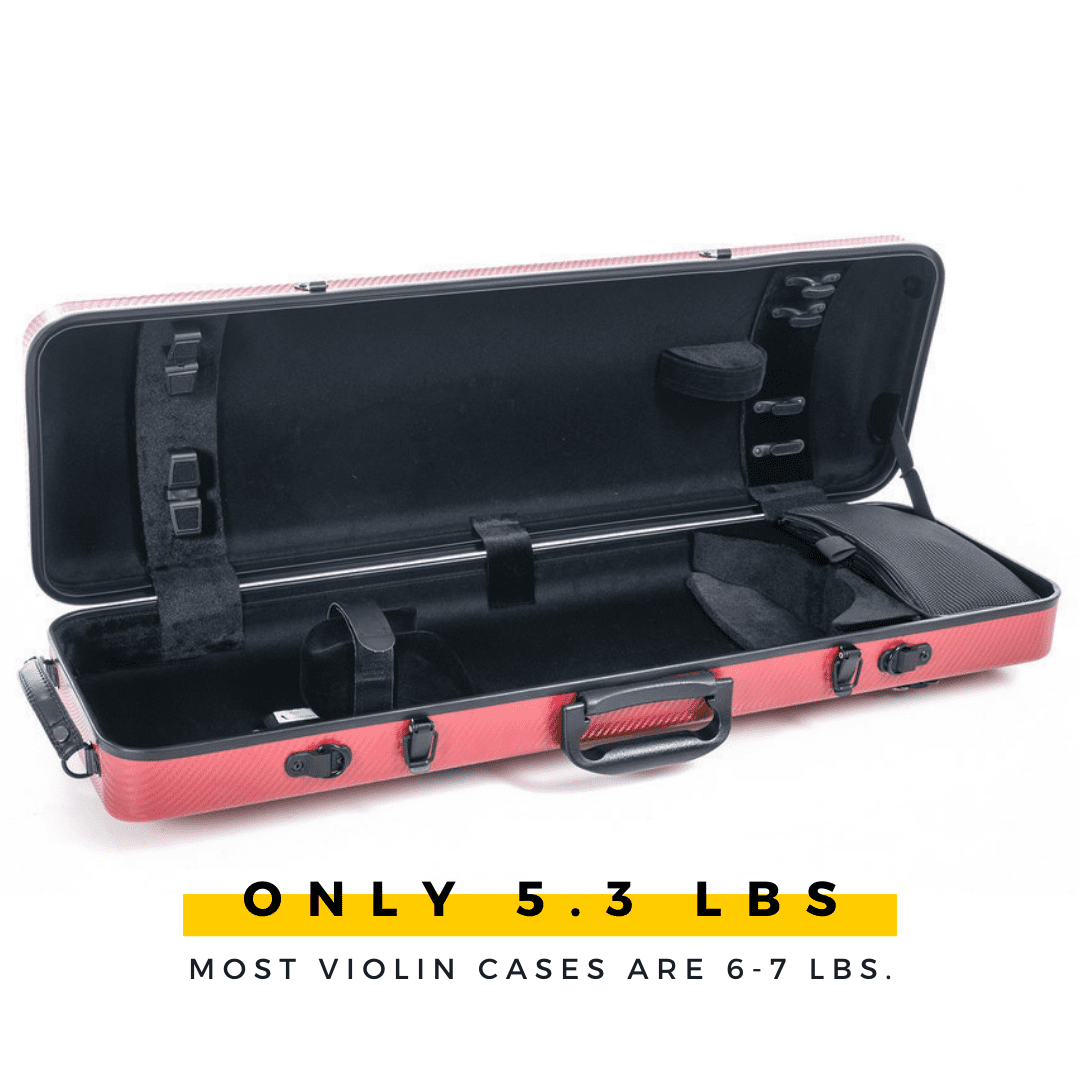 PURE by GEWA Polycarbonate 2.4 Oblong Violin Case - Red/Black - Subway Handle