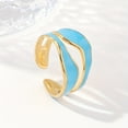 thumbnail image 6 of 1pc Exquisite White/Dark Blue/Green/Steel White Enamel Creative Ring - Stainless Steel Irregular Opening Adjustable Ring - For Men - Fashionable & Unique - Perfect Gift for Him,Black Pearl White, 6 of 42