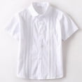 thumbnail image 5 of TOWED22 Girls Short Sleeve Button Down Shirts Kids School Uniform Dress Shirt Summer Blouse(White,5-6 Y), 5 of 5